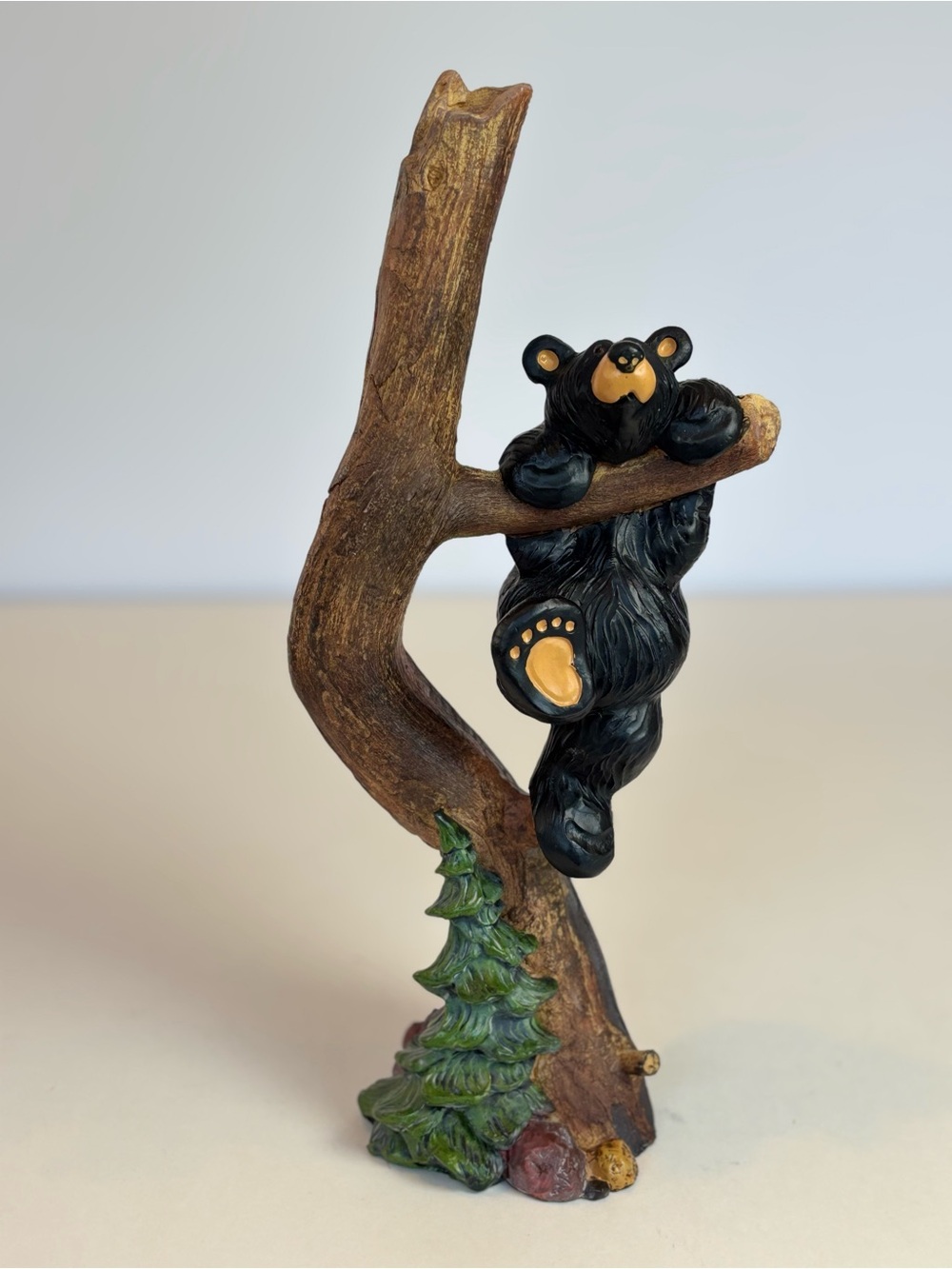 Bearfoots “Honey Tree” Black Bear Climbing Tree Figurine by Jeff Fleming